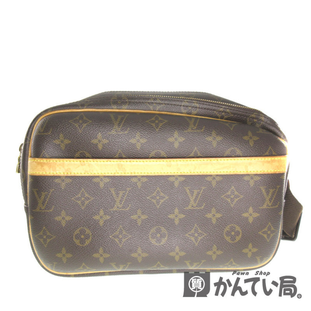LOUIS VUITTON Reporter Monogram Canvas Brown Bag Shoulder